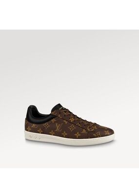Louis Vuitton Brown Monogram Luxembourg Sneaker with Black Collar